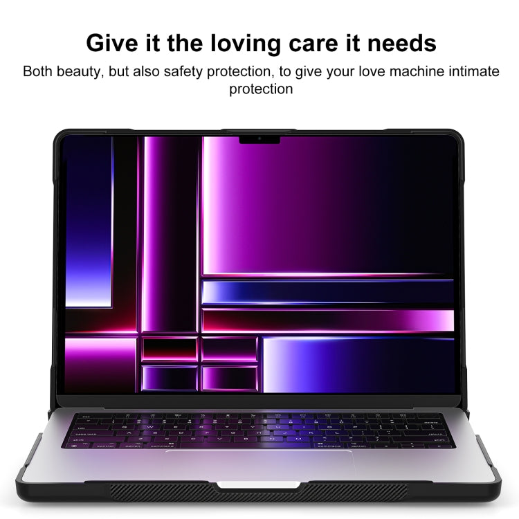 For MacBook Pro 14.2 inch 2023 / 2021 Dot Translucent Laptop Protective Case(Transparent Purple) - MacBook Pro Cases by PMC Jewellery | Online Shopping South Africa | PMC Jewellery | Buy Now Pay Later Mobicred