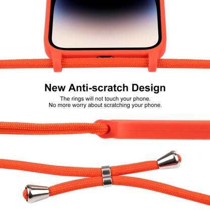 For iPhone 16 Plus Crossbody Lanyard Liquid Silicone Case(Orange) - iPhone 16 Plus Cases by PMC Jewellery | Online Shopping South Africa | PMC Jewellery | Buy Now Pay Later Mobicred