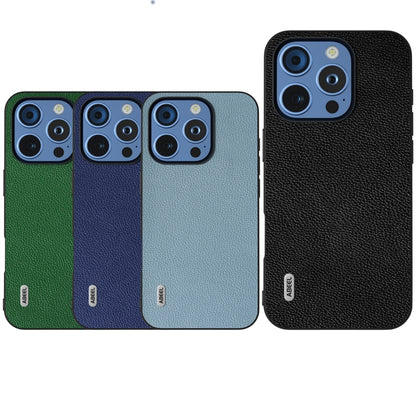 For iPhone 16 Pro Max ABEEL Black Edge Genuine Leather Mino Phone Case(Royal Blue) - iPhone 16 Pro Max Cases by PMC Jewellery | Online Shopping South Africa | PMC Jewellery | Buy Now Pay Later Mobicred