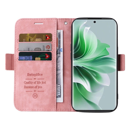 For OPPO Reno11 Pro 5G Global BETOPNICE Dual-side Buckle Leather Phone Case(Pink) - Reno11 Pro Cases by BETOPNICE | Online Shopping South Africa | PMC Jewellery | Buy Now Pay Later Mobicred