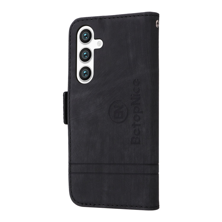 For Samsung Galaxy S24 BETOPNICE Dual-side Buckle Leather Phone Case(Black) - Galaxy Phone Cases by BETOPNICE | Online Shopping South Africa | PMC Jewellery | Buy Now Pay Later Mobicred