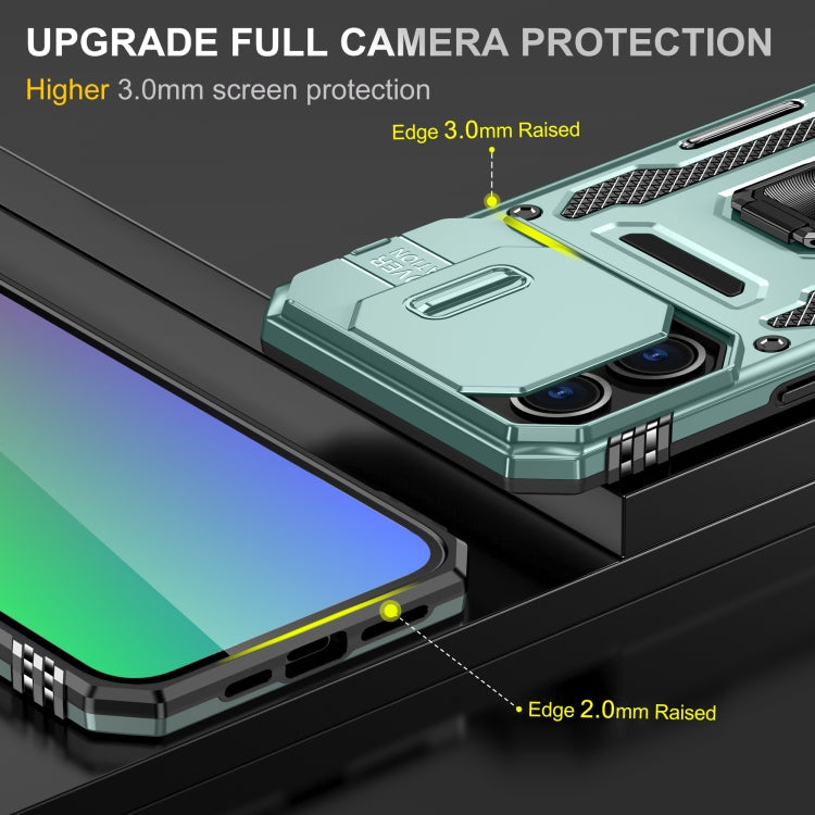 For iPhone 16 Pro Max Armor PC + TPU Camera Shield Phone Case(Alpine Green) - iPhone 16 Pro Max Cases by PMC TechLife | Online Shopping South Africa | PMC TechLife | Buy Now Pay Later Mobicred