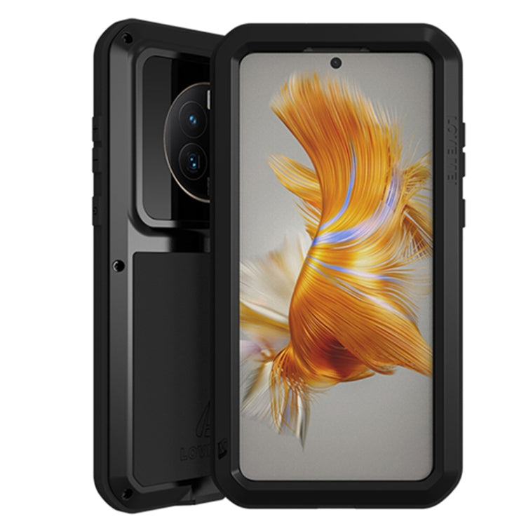 For Huawei Mate 50 Pro LOVE MEI POWERFUL Metal Shockproof Life Waterproof Dustproof Phone Case(Black) - Huawei Cases by LOVE MEI | Online Shopping South Africa | PMC Jewellery