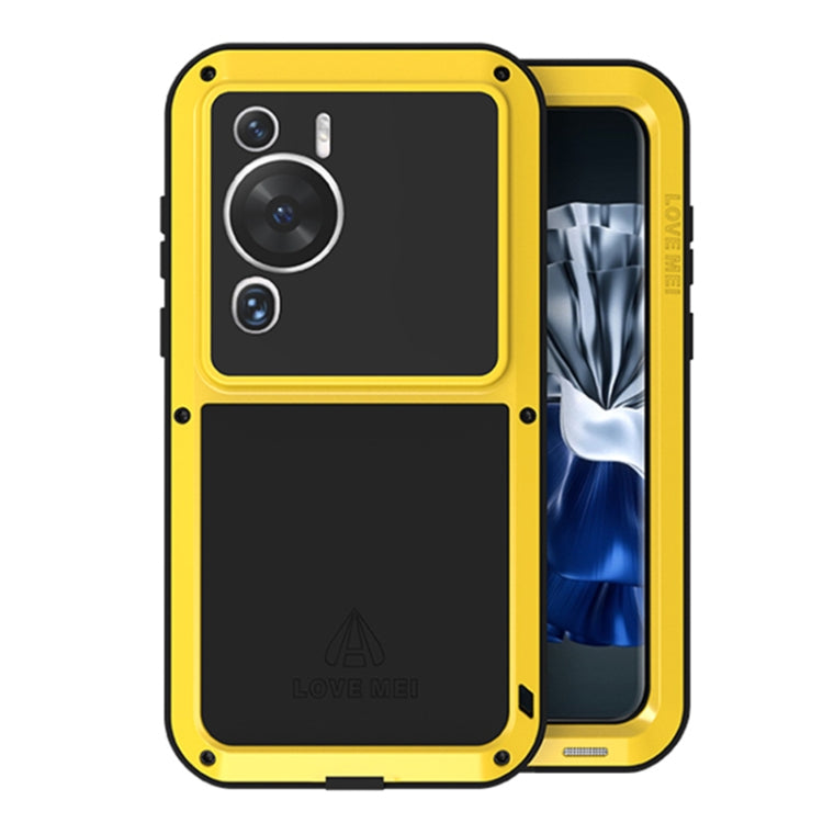 For Huawei P60 / P60 Pro / P60 Art LOVE MEI POWERFUL Metal Shockproof Life Waterproof Dustproof Phone Case(Yellow) - Huawei Cases by LOVE MEI | Online Shopping South Africa | PMC Jewellery