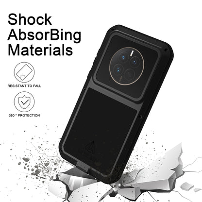 For Huawei Mate 50 Pro LOVE MEI POWERFUL Metal Shockproof Life Waterproof Dustproof Phone Case(Black) - Huawei Cases by LOVE MEI | Online Shopping South Africa | PMC Jewellery