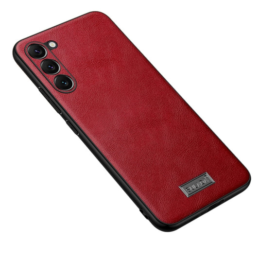 For Samsung Galaxy S24+ 5G SULADA Shockproof TPU + Handmade Leather Phone Case(Red) - Galaxy S24+ 5G Cases by SULADA | Online Shopping South Africa | PMC Jewellery | Buy Now Pay Later Mobicred