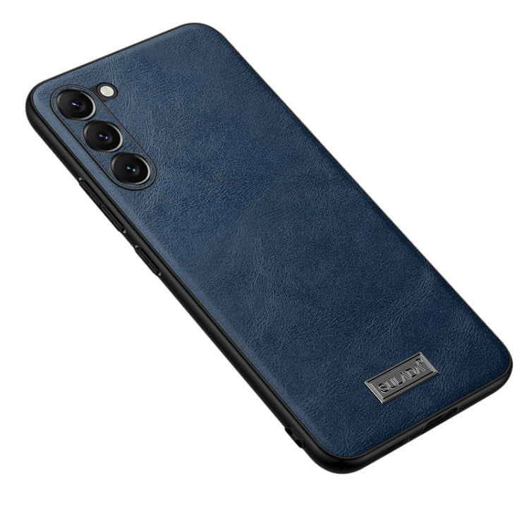 For Samsung Galaxy S24+ 5G SULADA Shockproof TPU Hybrid Handmade Leather Phone Case(Blue) - Galaxy S24+ 5G Cases by SULADA | Online Shopping South Africa | PMC Jewellery | Buy Now Pay Later Mobicred