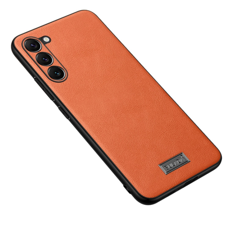 For Samsung Galaxy S24+ 5G SULADA Shockproof TPU + Handmade Leather Phone Case(Orange) - Galaxy S24+ 5G Cases by SULADA | Online Shopping South Africa | PMC Jewellery | Buy Now Pay Later Mobicred