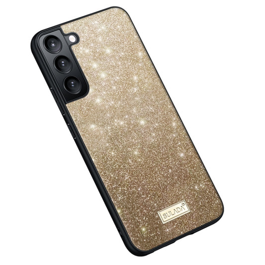 For Samsung Galaxy S24+ 5G SULADA Glittery TPU + Handmade Leather Phone Case(Gold) - Galaxy S24+ 5G Cases by SULADA | Online Shopping South Africa | PMC Jewellery | Buy Now Pay Later Mobicred