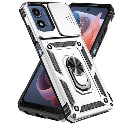 For Motorola Moto G Play 5G 2024 Sliding Camshield Holder Phone Case(Silver) - Motorola Cases by PMC Jewellery | Online Shopping South Africa | PMC Jewellery | Buy Now Pay Later Mobicred