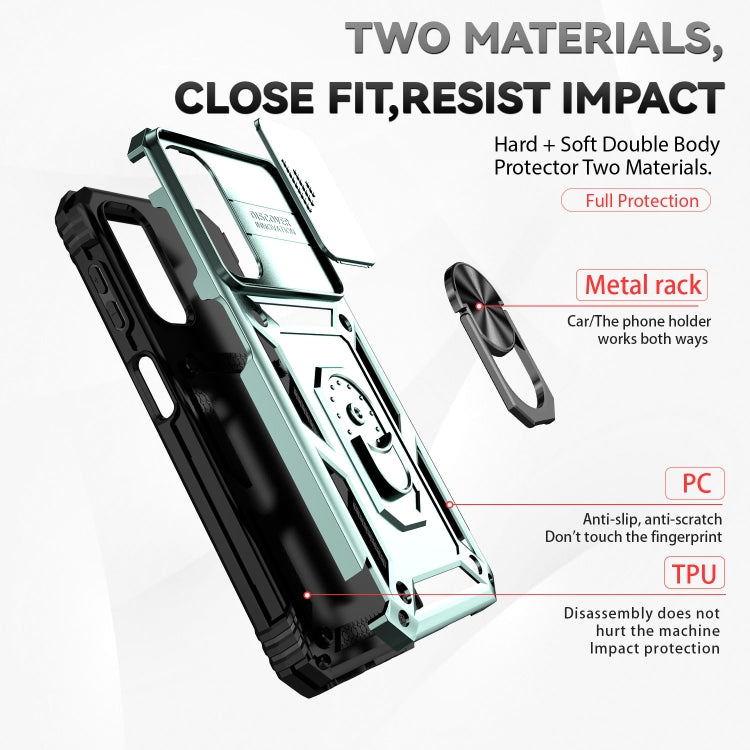 For Samsung Galaxy A24 Sliding Camshield Holder Phone Case(Dark Green) - Galaxy Phone Cases by PMC TechLife | Online Shopping South Africa | PMC TechLife