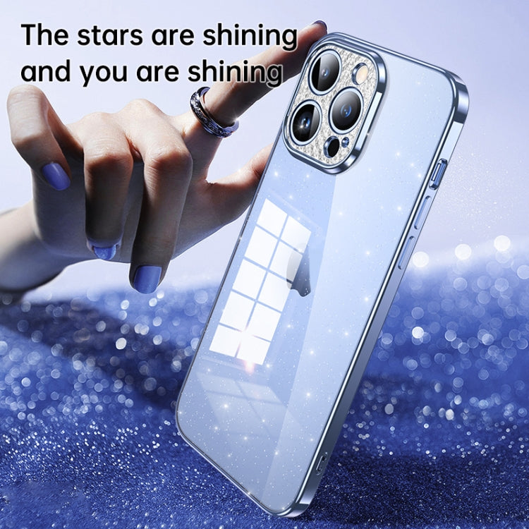 For iPhone 15 Plus SULADA Electroplated Transparent Glittery TPU Phone Case(Silver) - iPhone 15 Plus Cases by SULADA | Online Shopping South Africa | PMC Jewellery | Buy Now Pay Later Mobicred