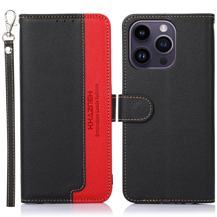 For iPhone 16 Pro Max KHAZNEH Litchi Texture Leather RFID Phone Case(Black) - iPhone 16 Pro Max Cases by PMC Jewellery | Online Shopping South Africa | PMC Jewellery | Buy Now Pay Later Mobicred