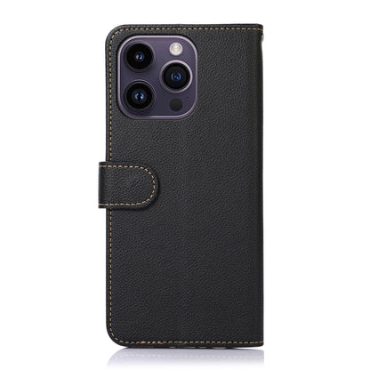 For iPhone 16 Pro Max KHAZNEH Litchi Texture Leather RFID Phone Case(Black) - iPhone 16 Pro Max Cases by PMC Jewellery | Online Shopping South Africa | PMC Jewellery | Buy Now Pay Later Mobicred