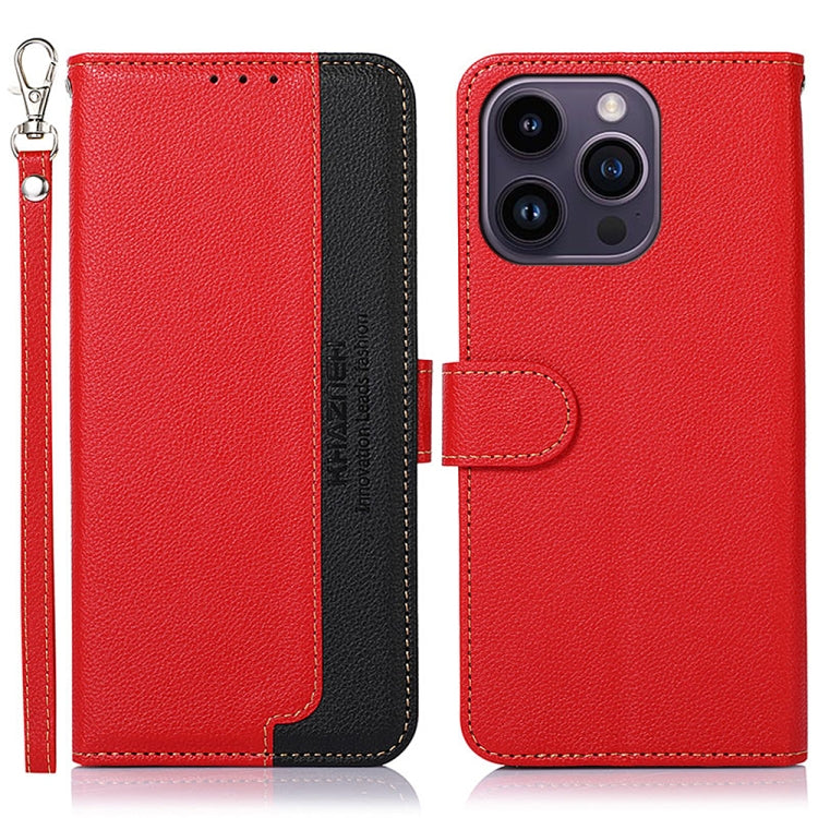 For iPhone 16 Pro KHAZNEH Litchi Texture Leather RFID Phone Case(Red) - iPhone 16 Pro Cases by PMC TechLife | Online Shopping South Africa | PMC TechLife | Buy Now Pay Later Mobicred