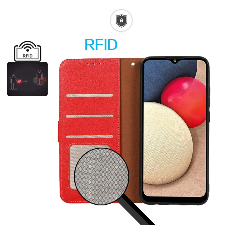 For iPhone 16 Pro KHAZNEH Litchi Texture Leather RFID Phone Case(Red) - iPhone 16 Pro Cases by PMC TechLife | Online Shopping South Africa | PMC TechLife | Buy Now Pay Later Mobicred