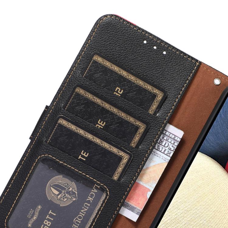 For iPhone 17 Pro KHAZNEH Litchi Texture Leather RFID Phone Case(Black) - free shipping - PMc TechLife - Order now!