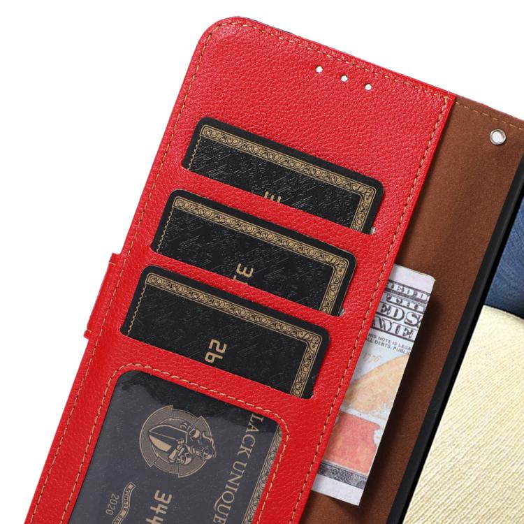 For iPhone 17 Pro Max KHAZNEH Litchi Texture Leather RFID Phone Case(Red) - free shipping - PMc TechLife - Order now!