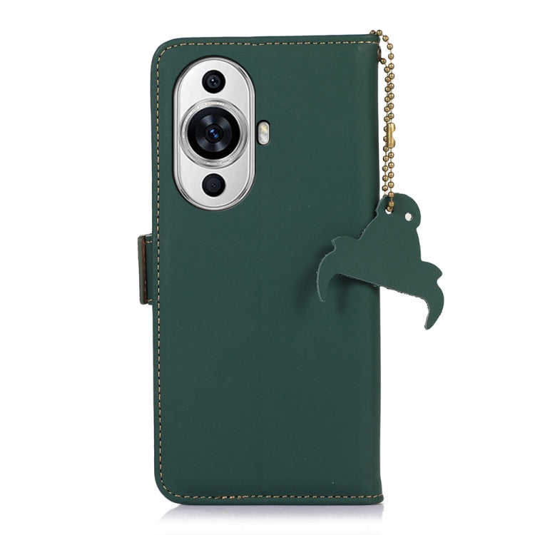 For Huawei Nova 11 Genuine Leather Magnetic RFID Leather Phone Case(Green) - free shipping - PMC TechLife - Order now!
