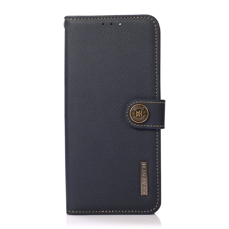 For Samsung Galaxy S24 Ultra KHAZNEH Custer Genuine Leather RFID Phone Case(Blue) - Galaxy Phone Cases by PMC Jewellery | Online Shopping South Africa | PMC Jewellery | Buy Now Pay Later Mobicred