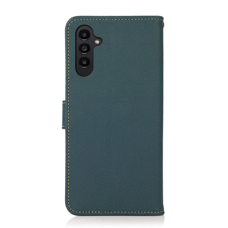 For Samsung Galaxy S24+ KHAZNEH Custer Genuine Leather RFID Phone Case(Green) - Galaxy Phone Cases by PMC Jewellery | Online Shopping South Africa | PMC Jewellery | Buy Now Pay Later Mobicred