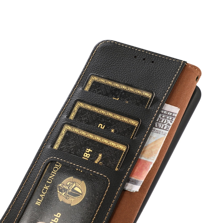 For Samsung Galaxy S24 KHAZNEH Custer Genuine Leather RFID Phone Case(Black) - Galaxy Phone Cases by PMC Jewellery | Online Shopping South Africa | PMC Jewellery | Buy Now Pay Later Mobicred