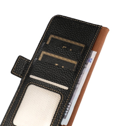 For Samsung Galaxy S24 Ultra KHAZNEH Side-Magnetic Litchi Genuine Leather RFID Phone Case(Black) - Galaxy Phone Cases by PMC Jewellery | Online Shopping South Africa | PMC Jewellery | Buy Now Pay Later Mobicred