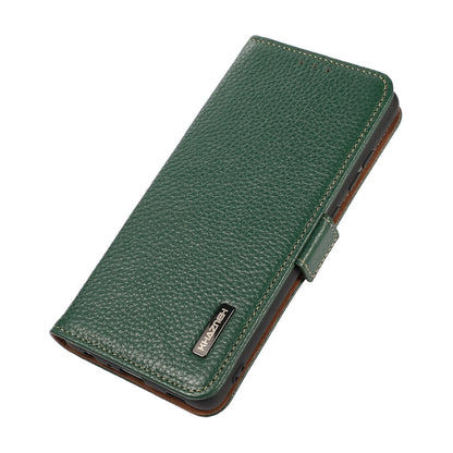 For Samsung Galaxy S24 Ultra KHAZNEH Side-Magnetic Litchi Genuine Leather RFID Phone Case(Green) - Galaxy Phone Cases by PMC Jewellery | Online Shopping South Africa | PMC Jewellery | Buy Now Pay Later Mobicred