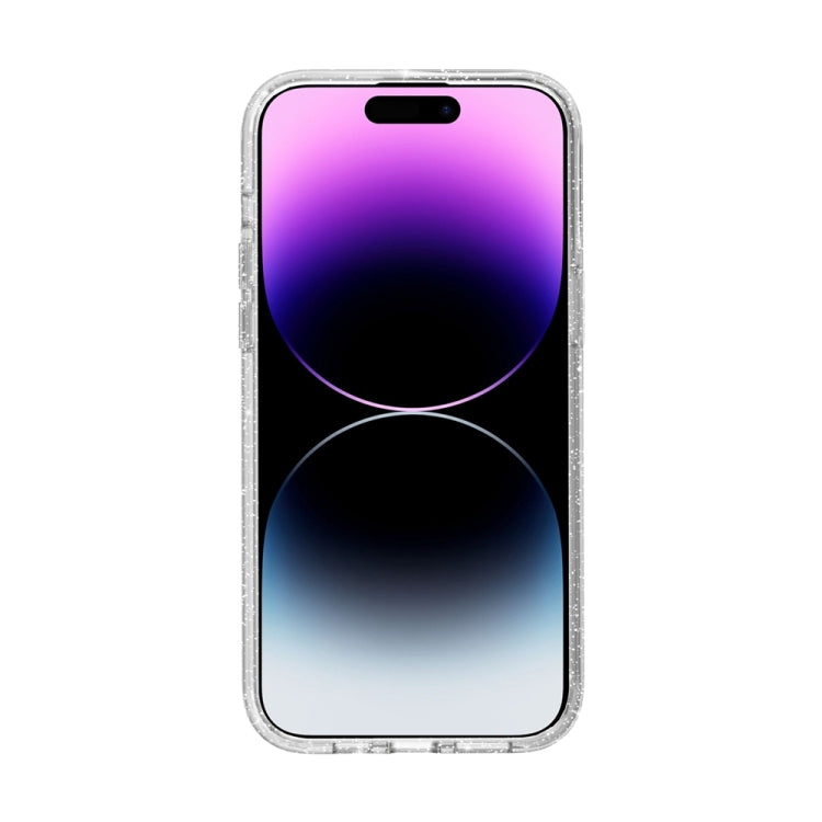 For iPhone 15 Pro Max Terminator Style Glitter Powder MagSafe Magnetic Phone Case(White) - iPhone 15 Pro Max Cases by PMC TechLife | Online Shopping South Africa | PMC TechLife