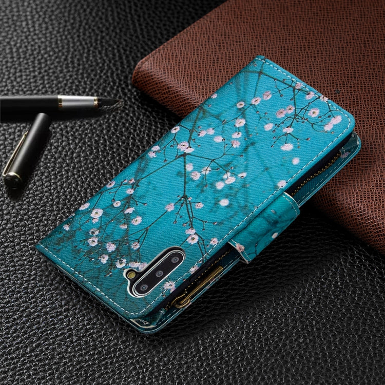 For Samsung Galaxy Note 10 Colored Drawing Pattern Zipper Horizontal Flip Leather Case with Holder & Card Slots & Wallet(Plum Blossom) - Galaxy Phone Cases by PMC TechLife | Online Shopping South Africa | PMC TechLife