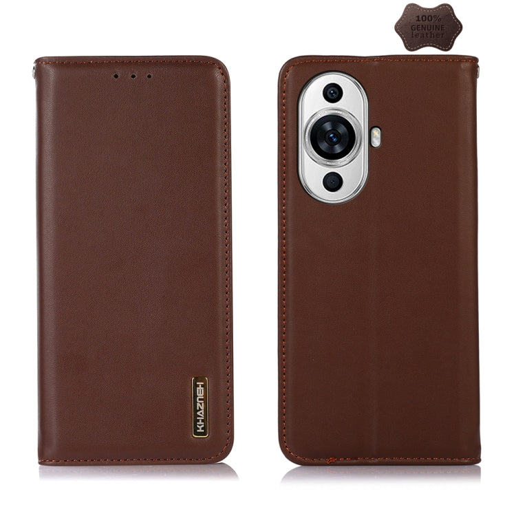 For Huawei Nova 11 KHAZNEH Nappa Top Layer Cowhide Leather Phone Case(Brown) - Huawei Cases by PMC TechLife | Online Shopping South Africa | PMC TechLife | Buy Now Pay Later Mobicred