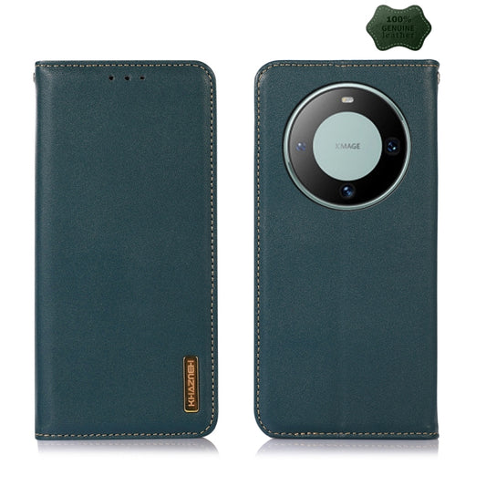 For Huawei Mate 60 KHAZNEH Nappa Top Layer Cowhide Leather Phone Case(Green) - Huawei Cases by PMC Jewellery | Online Shopping South Africa | PMC Jewellery | Buy Now Pay Later Mobicred