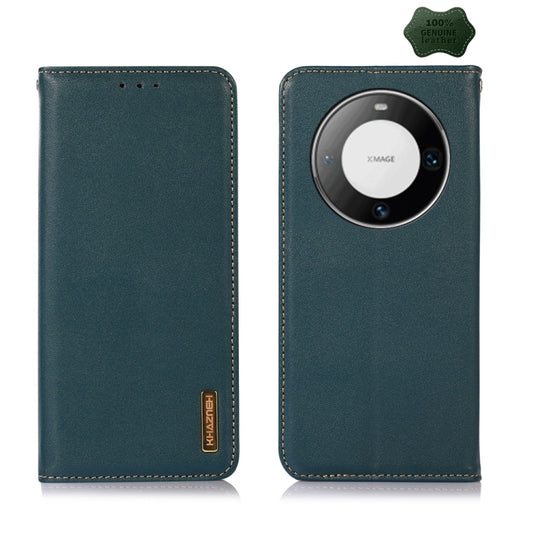 For Huawei Mate 60 Pro KHAZNEH Nappa Top Layer Cowhide Leather Phone Case(Green) - Huawei Cases by PMC Jewellery | Online Shopping South Africa | PMC Jewellery | Buy Now Pay Later Mobicred