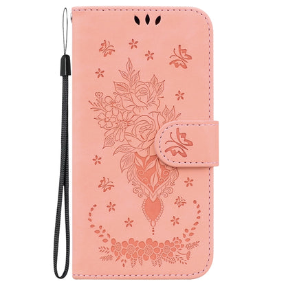 For OPPO Reno11 F Global Butterfly Rose Embossed Leather Phone Case(Pink) - Reno11 F Cases by PMC Jewellery | Online Shopping South Africa | PMC Jewellery | Buy Now Pay Later Mobicred