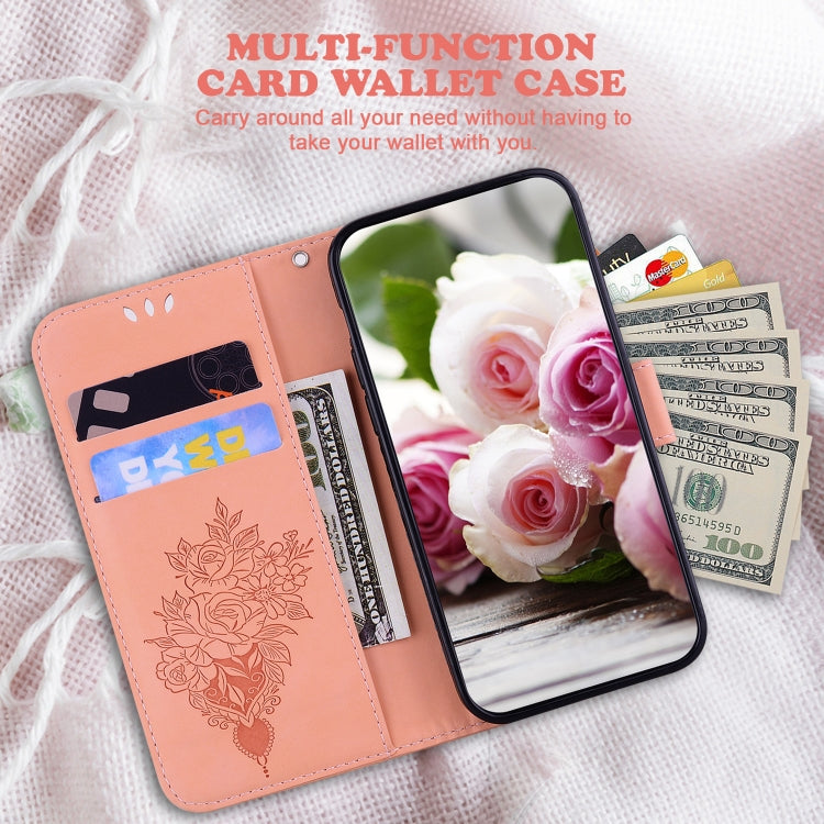 For OPPO Reno11 F Global Butterfly Rose Embossed Leather Phone Case(Pink) - Reno11 F Cases by PMC Jewellery | Online Shopping South Africa | PMC Jewellery | Buy Now Pay Later Mobicred