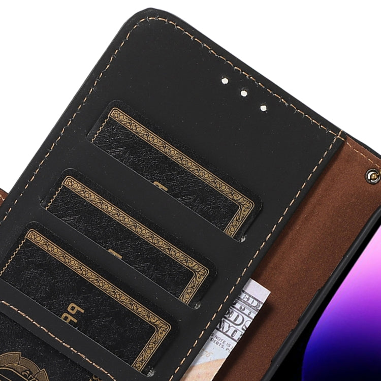 For Honor X5 Plus Genuine Leather Magnetic RFID Leather Phone Case(Black) - Honor Cases by PMC TechLife | Online Shopping South Africa | PMC TechLife | Buy Now Pay Later Mobicred