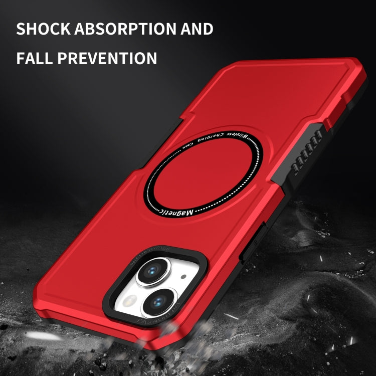 For iPhone 15 Plus MagSafe Shockproof Armor Phone Case(Red) - iPhone 15 Plus Cases by PMC TechLife | Online Shopping South Africa | PMC TechLife