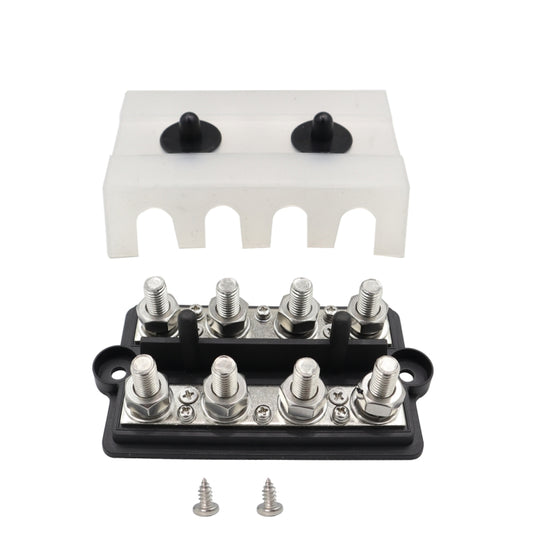 CP-3157 M10 RV Modified Yacht Double-row 4-way Busbar with Dust Cover - Booster Cable & Clip by PMC Jewellery | Online Shopping South Africa | PMC Jewellery | Buy Now Pay Later Mobicred