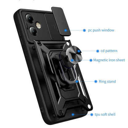 For Motorola Moto G14 Sliding Camera Cover Design TPU Hybrid PC Phone Case(Blue) - Motorola Cases by PMC Jewellery | Online Shopping South Africa | PMC Jewellery | Buy Now Pay Later Mobicred