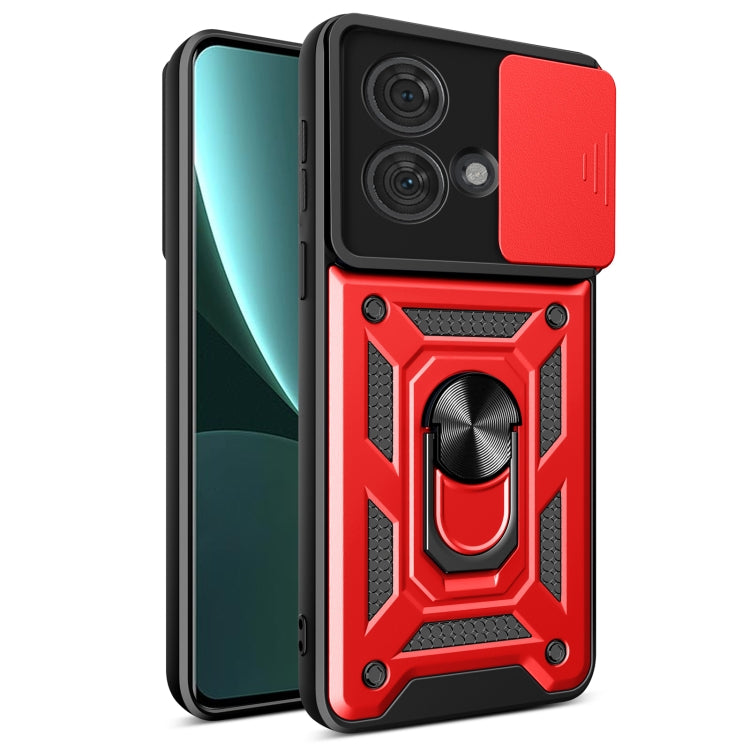 For Motorola Edge 40 Neo 5G Sliding Camera Cover Design TPU Hybrid PC Phone Case(Red) - Motorola Cases by PMC Jewellery | Online Shopping South Africa | PMC Jewellery | Buy Now Pay Later Mobicred