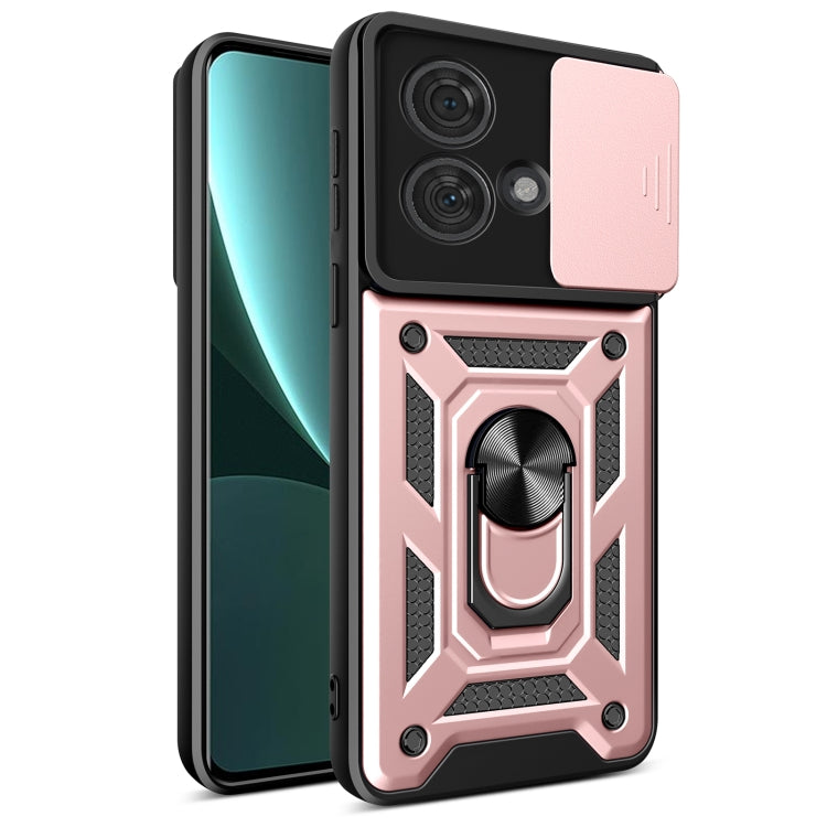 For Motorola Edge 40 Neo 5G Sliding Camera Cover Design TPU Hybrid PC Phone Case(Rose Gold) - Motorola Cases by PMC Jewellery | Online Shopping South Africa | PMC Jewellery | Buy Now Pay Later Mobicred