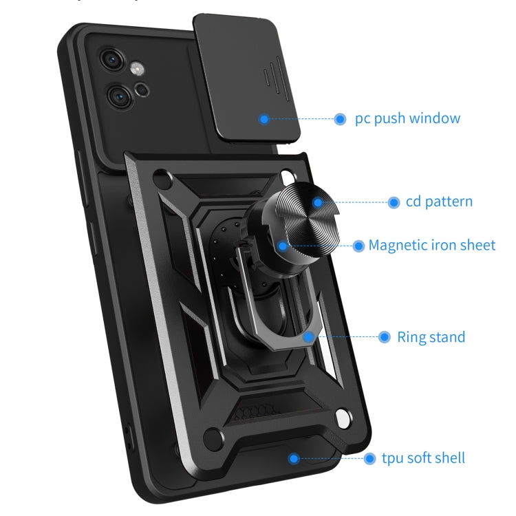 For Motorola Moto G32 Sliding Camera Cover Design TPU Hybrid PC Phone Case(Black) - Motorola Cases by PMC Jewellery | Online Shopping South Africa | PMC Jewellery | Buy Now Pay Later Mobicred