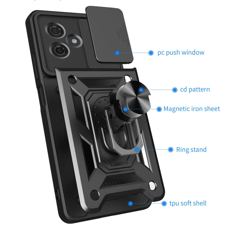 For Motorola Moto G54 5G EU Sliding Camera Cover Design TPU Hybrid PC Phone Case(Blue) - Motorola Cases by PMC Jewellery | Online Shopping South Africa | PMC Jewellery | Buy Now Pay Later Mobicred