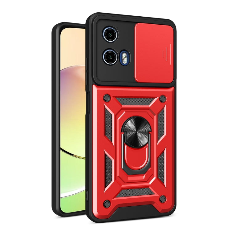 For Motorola Moto G04 / G24 Sliding Camera Cover Design TPU Hybrid PC Phone Case(Red) - Motorola Cases by PMC Jewellery | Online Shopping South Africa | PMC Jewellery | Buy Now Pay Later Mobicred