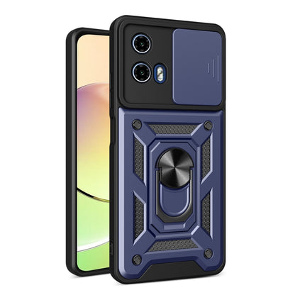 For Motorola Moto G04 / G24 Sliding Camera Cover Design TPU Hybrid PC Phone Case(Blue) - Motorola Cases by PMC Jewellery | Online Shopping South Africa | PMC Jewellery | Buy Now Pay Later Mobicred