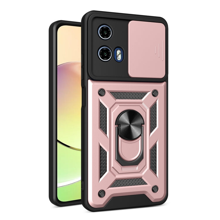 For Motorola Moto G04 / G24 Sliding Camera Cover Design TPU Hybrid PC Phone Case(Rose Gold) - Motorola Cases by PMC Jewellery | Online Shopping South Africa | PMC Jewellery | Buy Now Pay Later Mobicred