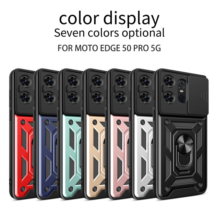 For Motorola Edge 50 Pro Global Sliding Camera Cover Design TPU Hybrid PC Phone Case(Mint Green) - Motorola Cases by PMC Jewellery | Online Shopping South Africa | PMC Jewellery | Buy Now Pay Later Mobicred