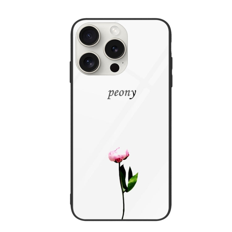 For iPhone 16 Pro Colorful Painted Glass Phone Case(A Flower) - iPhone 16 Pro Cases by PMC Jewellery | Online Shopping South Africa | PMC Jewellery | Buy Now Pay Later Mobicred