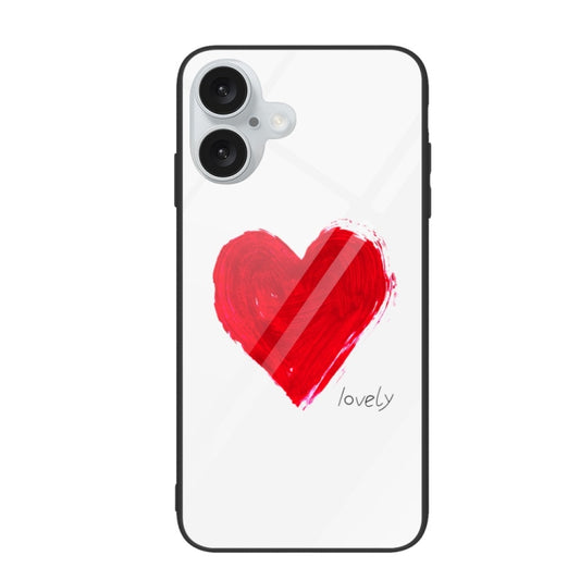 For iPhone 16 Colorful Painted Glass Phone Case(Love) - iPhone 16 Cases by PMC Jewellery | Online Shopping South Africa | PMC Jewellery | Buy Now Pay Later Mobicred