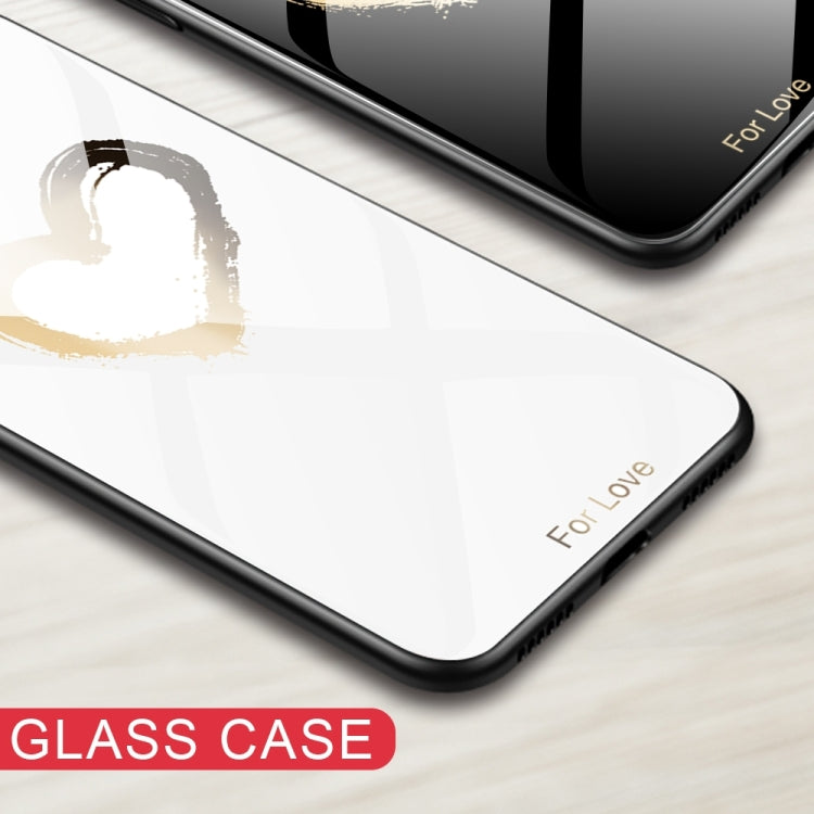 For iPhone 16 Plus Colorful Painted Glass Phone Case(Black Love) - iPhone 16 Plus Cases by PMC TechLife | Online Shopping South Africa | PMC TechLife | Buy Now Pay Later Mobicred